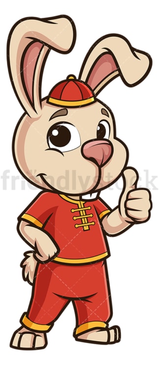 Chinese new year rabbit thumbs up. PNG - JPG and vector EPS (infinitely scalable).