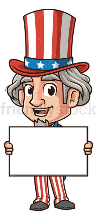Uncle sam holding blank sign. PNG - JPG and vector EPS (infinitely scalable).