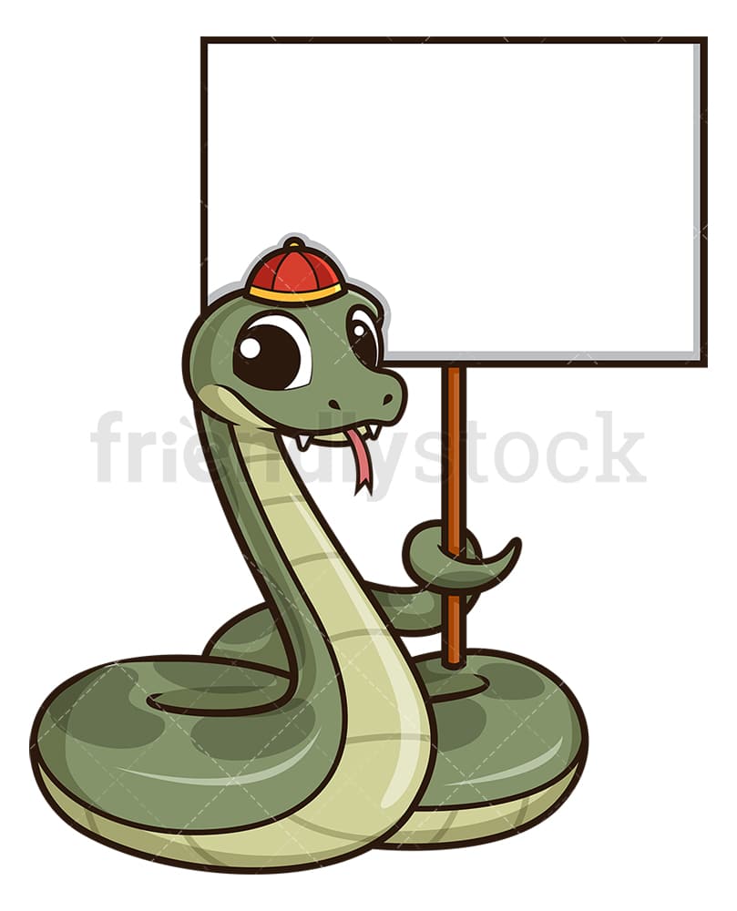 Chinese new year snake with empty sign. PNG - JPG and vector EPS (infinitely scalable).
