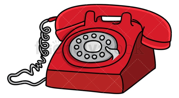 Vintage red telephone. PNG - JPG and vector EPS (infinitely scalable).