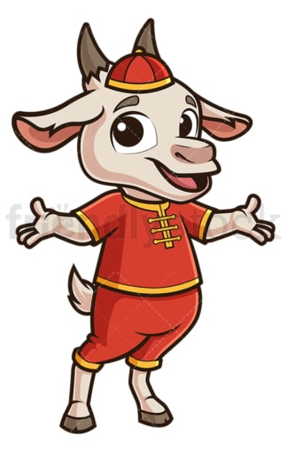 Chinese new year goat presenting. PNG - JPG and vector EPS (infinitely scalable).