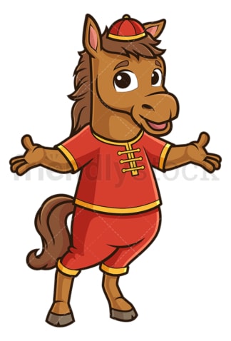 Chinese new year horse presenting. PNG - JPG and vector EPS (infinitely scalable).