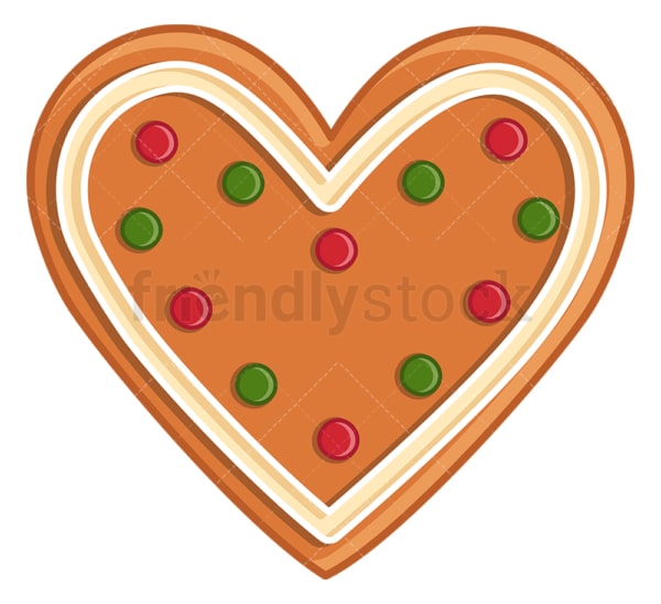 Gingerbread heart. PNG - JPG and vector EPS (infinitely scalable).