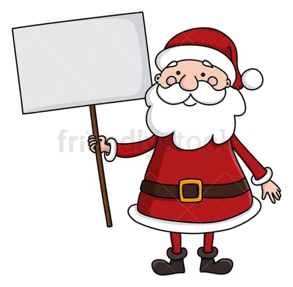Santa claus holding empty sign. PNG - JPG and vector EPS (infinitely scalable).
