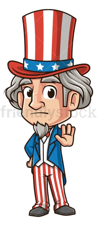 Uncle sam stop gesture. PNG - JPG and vector EPS (infinitely scalable).