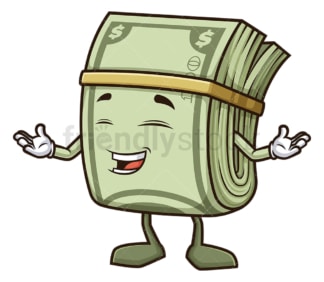 Happy money mascot character. PNG - JPG and vector EPS (infinitely scalable).