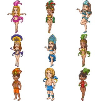 Brazilian dancers. PNG - JPG and infinitely scalable vector EPS - on white or transparent background.
