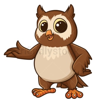 Owl pointing sideways. PNG - JPG and vector EPS file formats (infinitely scalable). Image isolated on transparent background.