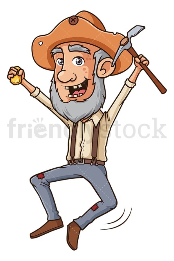 Happy gold miner. PNG - JPG and vector EPS (infinitely scalable).