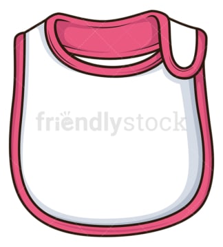 Pink baby bib. PNG - JPG and vector EPS file formats (infinitely scalable). Image isolated on transparent background.