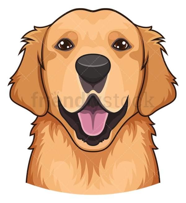 Golden Retriever Face Cartoon Clipart Vector FriendlyStock