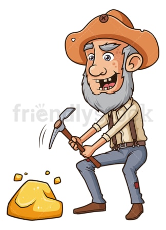 Old man mining gOld. PNG - JPG and vector EPS (infinitely scalable).