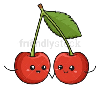 Kawaii cherry. PNG - JPG and vector EPS (infinitely scalable).