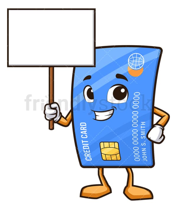 Credit card holding blank sign. PNG - JPG and vector EPS (infinitely scalable).
