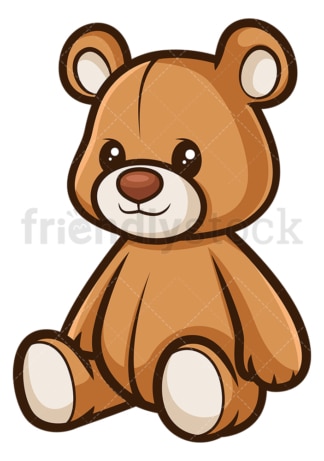 Seated teddy bear. PNG - JPG and vector EPS file formats (infinitely scalable). Image isolated on transparent background.