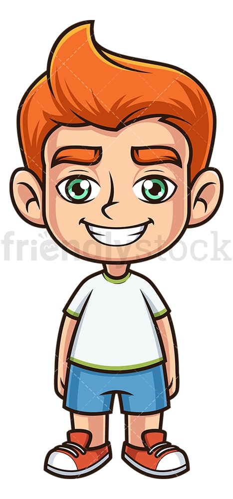 Happy Ginger Boy Cartoon Clipart Vector - FriendlyStock