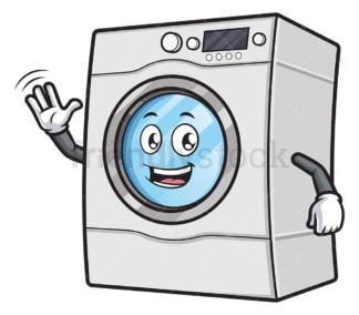 Happy washing machine character. PNG - JPG and vector EPS (infinitely scalable).