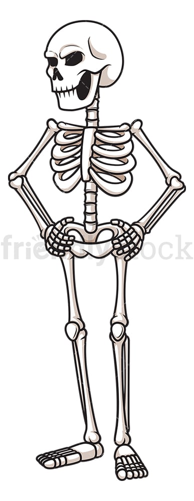 Angry Skeleton Cartoon Clipart Vector - FriendlyStock