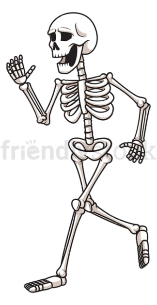 Skeleton running away. PNG - JPG and vector EPS (infinitely scalable).