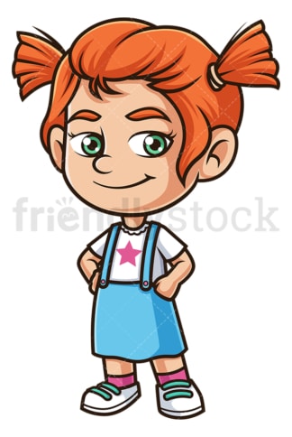 Happy ginger girl. PNG - JPG and vector EPS (infinitely scalable).
