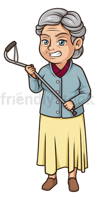 Angry old woman. PNG - JPG and vector EPS (infinitely scalable).