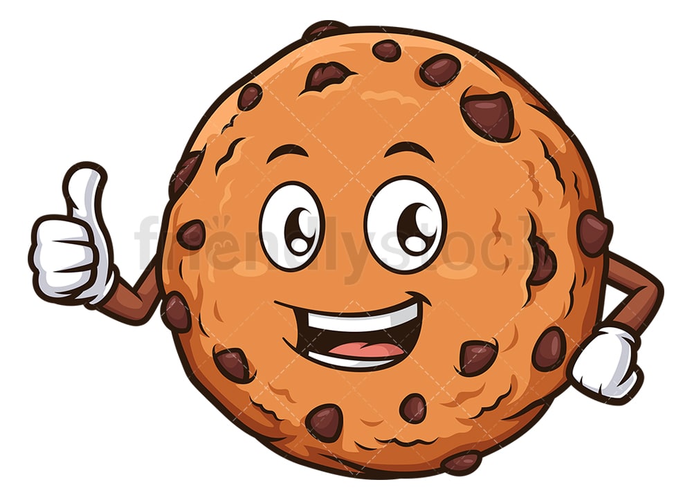 Cookie Mascot Thumbs Up Cartoon Clipart Vector - FriendlyStock