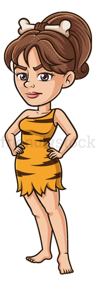 Cavewoman looking upset. PNG - JPG and vector EPS (infinitely scalable).