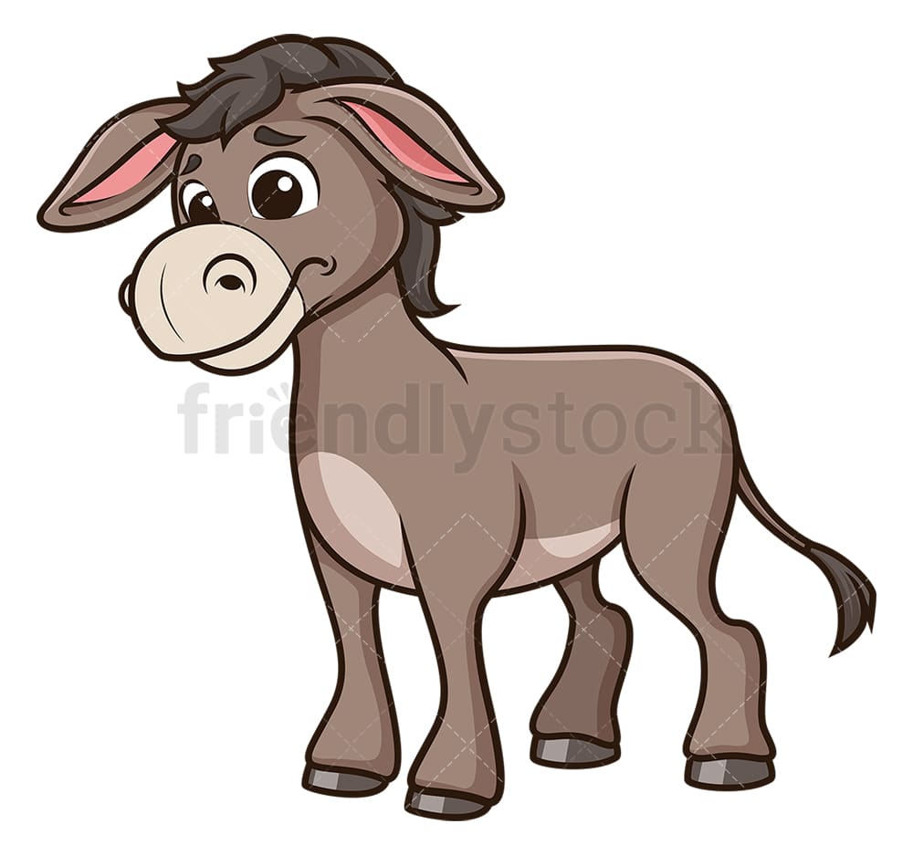 Sad Donkey Cartoon Clipart Vector - FriendlyStock