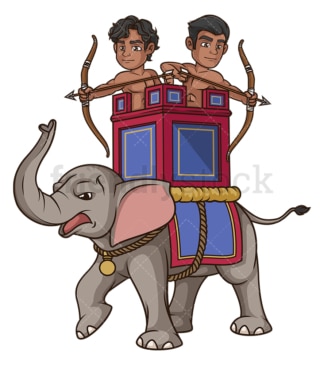 Persian war elephant. PNG - JPG and vector EPS file formats (infinitely scalable). Image isolated on transparent background.