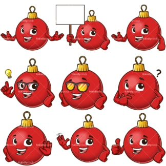 Christmas ball mascot cartoon character. PNG - JPG and infinitely scalable vector EPS - on white or transparent background.