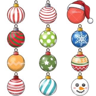 Christmas ball ornaments. PNG - JPG and vector EPS file formats (infinitely scalable). Images isolated on transparent background.