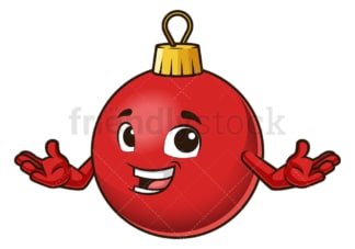 Friendly christmas ball mascot. PNG - JPG and vector EPS (infinitely scalable).