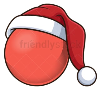 Christmas ball with santa hat. PNG - JPG and vector EPS file formats (infinitely scalable). Image isolated on transparent background.