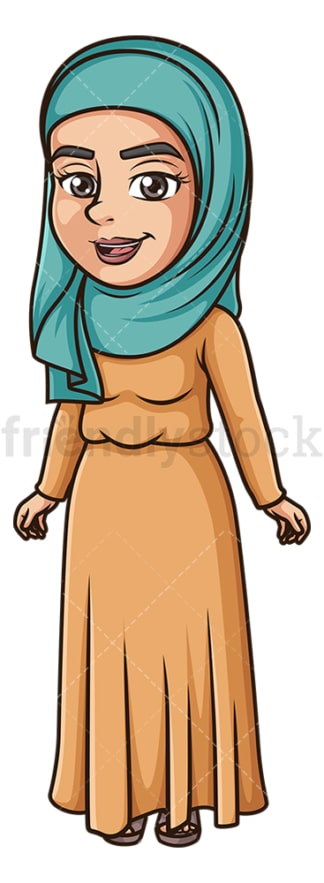 Happy muslim woman. PNG - JPG and vector EPS (infinitely scalable).