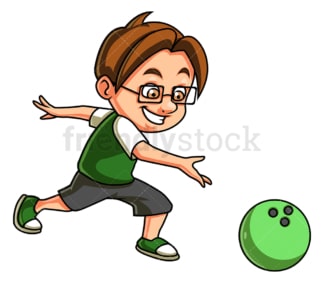 Little boy bowling. PNG - JPG and vector EPS (infinitely scalable).