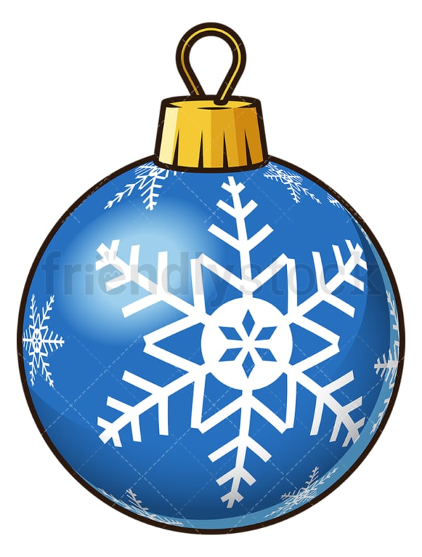 Blue Snowflake Christmas Ball Cartoon Vector Clipart - FriendlyStock