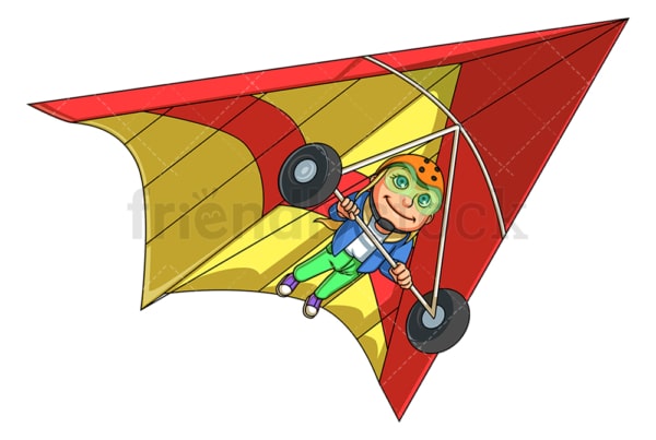 Girl hang gliding. PNG - JPG and vector EPS (infinitely scalable).