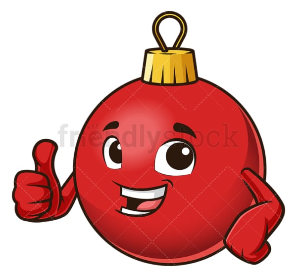 Christmas ball thumbs up. PNG - JPG and vector EPS (infinitely scalable).