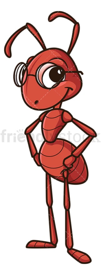Ant with glasses. PNG - JPG and vector EPS (infinitely scalable).