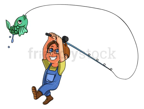 Child fishing. PNG - JPG and vector EPS (infinitely scalable).