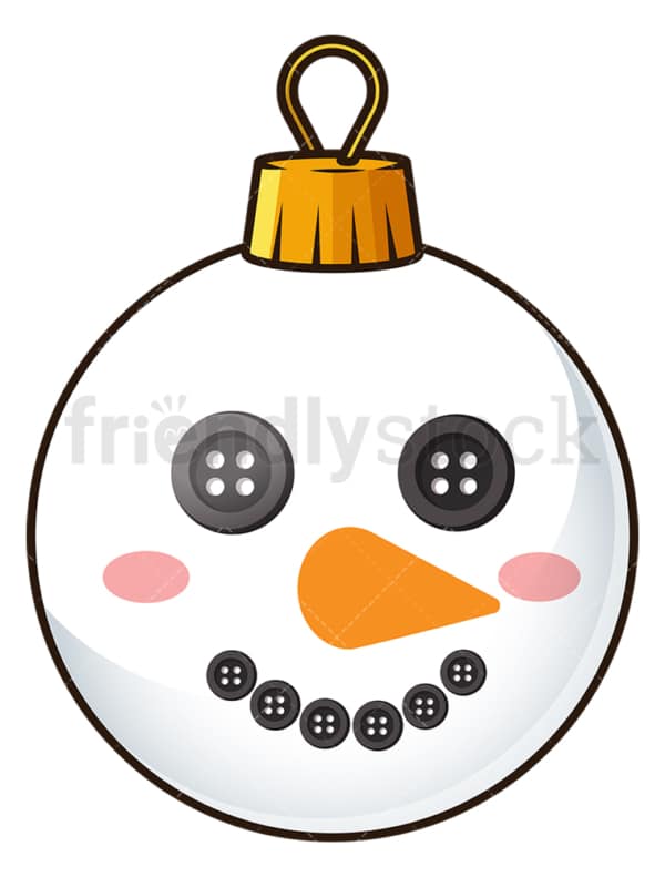 Snowman christmas ball. PNG - JPG and vector EPS file formats (infinitely scalable). Image isolated on transparent background.
