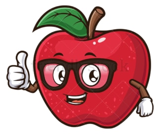 Friendly Apple Cartoon Clipart Vector - FriendlyStock
