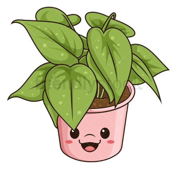 Kawaii indoor plant. PNG - JPG and vector EPS (infinitely scalable).