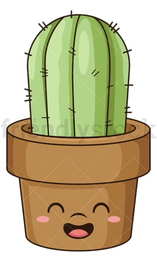 Kawaii cactus. PNG - JPG and vector EPS (infinitely scalable).