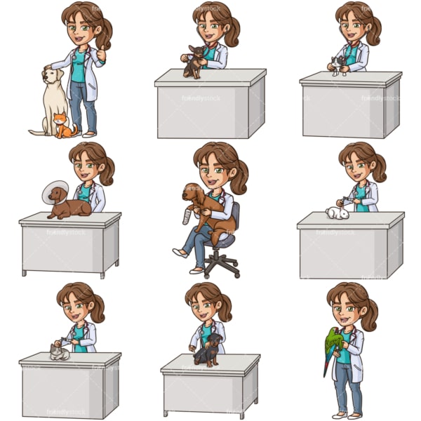 Female veterinarian. PNG - JPG and infinitely scalable vector EPS - on white or transparent background.