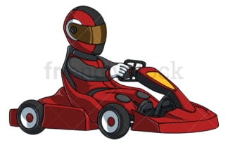 Man driving go kart. PNG - JPG and vector EPS file formats (infinitely scalable). Image isolated on transparent background.