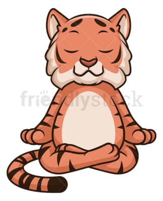 Tiger doing yoga. PNG - JPG and vector EPS (infinitely scalable).