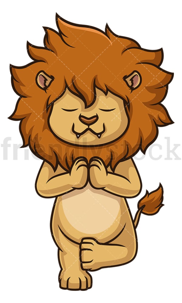Lion meditating. PNG - JPG and vector EPS (infinitely scalable).