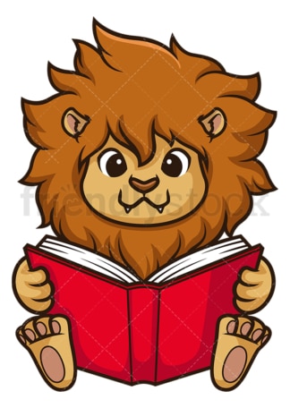 Lion reading book. PNG - JPG and vector EPS (infinitely scalable).