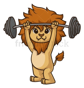 Lion working out. PNG - JPG and vector EPS (infinitely scalable).